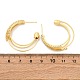 Серьги-гвоздики из латуни с тройной буквой С и микропаве из прозрачных кубических цирконий EJEW-R025-29G-5
