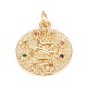 Латунные микро проложить кубического циркония подвески KK-O126-06G-1
