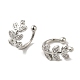 Серьги-каффы из латуни с микропаве из кубического циркония EJEW-R162-46P-2
