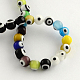 Круглый ручной сглаза Lampwork бисер LAMP-R114-6mm-12-1