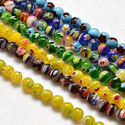 Круглые Millefiori стеклянные бусины нити LK-P001-M