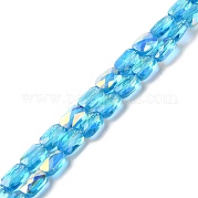 Прозрачные стеклянные бусины гальваническим пряди GLAA-Q099-G01-03