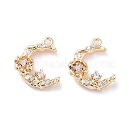 Латунные микропаве прозрачные кубические циркониевые подвески KK-F871-45G-1