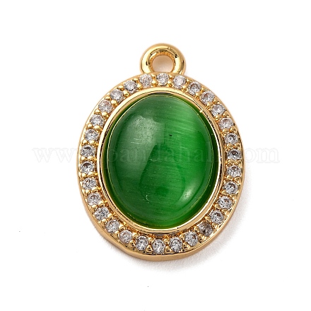 Латунные микропаве прозрачные подвески с фианитом KK-Z066-06G-02-1