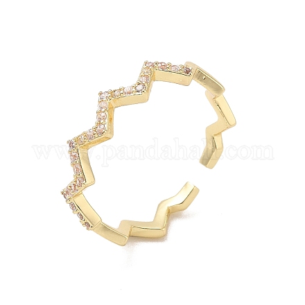 Открытые манжеты из латуни с микропаве кубический цирконий RJEW-R146-02G-1