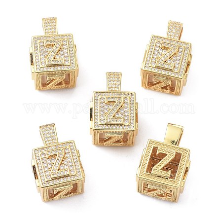 Кулоны из латуни с микропейвом и прозрачным фианитом ZIRC-O045-01G-Z-1
