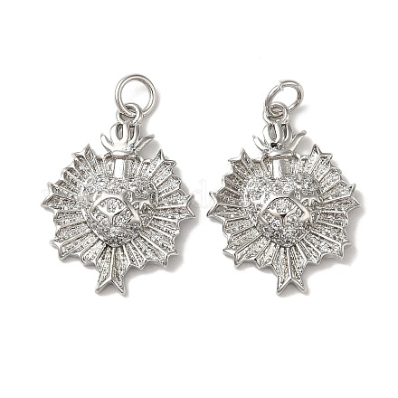 Подвеска из латуни с микропаве из кубического циркония KK-WH0084-06P-1