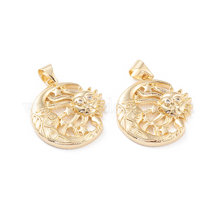 Латунные микропаве прозрачные подвески с фианитом ZIRC-L093-64G-1