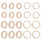 20Pcs 2 Styles Alloy Ring Round Binder Discs, Big Hole Notebook Binding Ring Expansion Discs for Add Extra Pages, Desk Calendar, Notes or Artwork, Light Gold, 24.5~29.5x6mm, Inner Diameter: 20~25mm, 10pcs/style