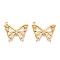 Ion Plating(IP) 304 Stainless Steel Pendants, Butterfly Charms, Real 18K Gold Plated, 23x25.5x2mm, Hole: 1.8mm