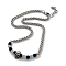 Natural Mixed  Gemstone with 201 Stainless Steel Necklaces, 20.67 inch(52.5cm)