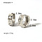 Stylish 304 Stainless Steel Hoop Earrings, with Clear Cubic Zirconia, Platinum, 13.6x3.9x2.4mm