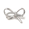 Brass Micro Pave Cubic Zirconia Pendants, Cadmium Free & Nickel Free & Lead Free, Bowknot, Platinum, 23.5x15x7mm, Hole: 2.5x1mm