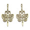 304 Stainless Steel Pendants, Laser Cut, Sword with Butterfly Charm, Golden, 43x22.5x1.5mm, Hole: 1.8mm