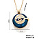 Vintage Sparkling Rhinestone Evil Eye Pendant Necklaces, Brass Cable Chain Necklaces for Women, Golden, 15.75 inch(400mm)