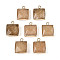 Dyed Natural White Jade Faceted Pendants, Brass Square Charms, Golden, Peru, 18x14~15x6~6.5mm, Hole: 1.8mm