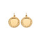 Ion Plating(IP) 304 Stainless Steel Pendant Enamel Settings, with Jump Rings, Flat Round, Real 14K Gold Plated, 13.5x11.5x2mm, Jump Ring: 4x1mm, 2.5mm inner diameter