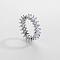 Fashionable Horse Eye Brass Micro Pave Cubic Zirconia Ring for Women, Hip-hop Style Jewelry Accessory, Platinum, US Size 6(16.5mm)