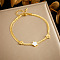 304 Stainless Steel Pave Natural Shell Charm Double Layer Anklets for Women, Golden, Flower, 8-1/4 inch(210mm)