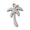 Non-Tarnish 304 Stainless Steel Pendants, Laser Cut, Coconut Tree Charm, Stainless Steel Color, 18x12x1mm, Hole: 1.4mm