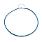 Braided Round Imitation Leather Bracelets Making, with Stainless Steel Color Tone Stainless Steel Lobster Claw Clasps, Deep Sky Blue, 17-1/8 inch(43.6cm)