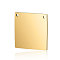 201 Stainless Steel Pendants, Manual Polishing, Square, Golden, 16x16x1mm, Hole: 1mm