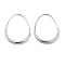 Non-Tarnish 304 Stainless Steel Dangle Earrings, Egg, Stainless Steel Color, 38.5x3mm