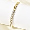 Brass Micro Pave Cubic Zirconia Square Link Chain Bracelets, Curb Chain Jewelry for Women, Cadmium Free & Lead Free, Long-Lasting Plated, Rack Plating, Real 18K Gold Plated, Clear, 6-5/8 inch(16.7cm)