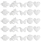 40Pcs 5 Style 201 Stainless Steel Charms, Mixed Shapes, Stainless Steel Color, 8~15.5x11.2~17.8x1mm, hole: 1~1.5mm, 8pcs/style