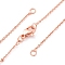 1.5MM Brass Cable Chain Necklace Making, with 304 Stainless Steel Lobster Clasps, Lead Free & Cadmium Free, Long-Lasting Plated, Rack Plating, Rose Gold, 15.75 inch(40cm)