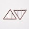Alloy Filigree Joiners, Triangle, Red Copper, 20x23x1mm