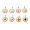 Natural Mixed Stone Pendants, with Ion Plating(IP) 304 Stainless Steel Findings, 17.5x15x3mm, Jump Ring: 4x0.6mm, 2.8mm Inner Diameter