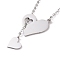 Non-Tarnish 302 Stainless Steel Heart Puzzle Pendant Lariat Necklaces, Lariat Y Necklace with Cable Chains for Women, Stainless Steel Color, 18.50 inch(47cm)