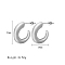 Non-Tarnish 304 Stainless Steel Stud Earrings, Horn Half Hoop Earrings, Stainless Steel Color, 21x18mm