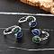 Natural Malachite & Lapis Lazuli Finger Rings, Oval, with Brass Jewelry for Women, Cadmium Free & Lead Free, 2.5~15.5mm, US Size 7 1/2(17.7mm)