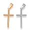 304 Stainless Steel Pendants, Cross, Mixed Color, 34x17x3mm, Hole: 9x4mm