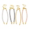 Brass Mesh Chain Link Bracelet Making, with Rhinestone & Lobster Claw Clasp, Fits for Connector Charms, Mixed Color, 4-5/8~6-5/8 inch(16.6~16.9cm), Hole: 2mm