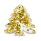 Christmas Theme Opaque Printed Acrylic Pendants, Christmas Tree, Yellow, 37.5x35.5x2.5mm, Hole: 1.5mm