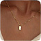 304 Stainless Steel Box Chain Necklaces, 201 Stainless Steel Rectangle Initial Pendant Necklaces for Women, Real 18K Gold Plated, Letter I, 15.75 inch(40cm)
