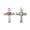 201 Stainless Steel Pendants, Cross with Enamel Evil Eye, Stainless Steel Color, 30x21.5x2.5mm, Hole: 1.5mm