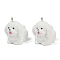 Flocky Resin Pendants, Dog, with Platinum Iron Loop, White, 28x22x28mm, Hole: 2mm