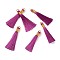 Nylon Tassel Big Pendants, with Iron Findings, Golden, Purple, 80x8.5mm, Hole: 5x6.5mm
