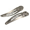 Hair Accessories Iron Snap Hair Clip Findings, Platinum, Tray: 12mm, 10pcs/bag