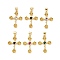 Cross with Flower Brass Micro Pave Cubic Zirconia Pendants, Cadmium Free & Nickel Free & Lead Free, Real 18K Gold Plated, Mixed Color, 25.5x18.5x3mm, Hole: 3.5x5mm