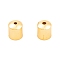 Ion Plating(IP) Brass Cord Ends, End Caps, Cadmium Free & Nickel Free & Lead Free, Column, Real 18K Gold Plated, 8x7x7mm, Hole: 1mm, Inner Diameter: 6.5mm