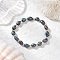 Natural Cultured Freshwater Pearl Beads Stretch Bracelets for Women, Potato, Midnight Blue, Inner Diameter: 2-1/4 inch(5.8cm)