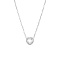White Cubic Zirconia Heart Pendant Necklace with Stainless Steel Chains, Stainless Steel Color, 17-3/4 inch(45cm)
