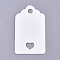 Paper Price Tags, Hang Tags, for Jewelry Display, Arts and Crafts, Wedding Christmas, Rectangle with Heart, White, 50x30x0.3mm, Hole: 5mm