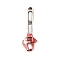 Alloy Enamel Pendants, Spanner Charm, Platinum, 38.5x12.5x3mm, Hole: 2.5mm
