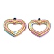 304 Stainless Steel Pendants, Heart Charms, Rainbow Color, 16x18x2mm, Hole: 1.5mm